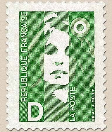 Type Marianne du Bicentenaire avec lettre D. D=(2f.20 vert) Y2711
