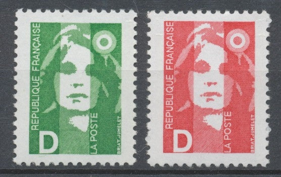 Série Type Marianne du Bicentenaire avec lettre D. 2 valeurs Y2712S