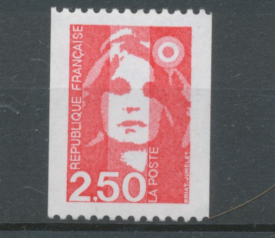 Type Marianne du Bicentenaire N°2719a 2f.50 rouge N° rouge au verso Y2719a