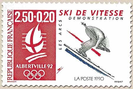 Albertville'92. Jeux olympiques d'hiver. Types de 1990 et 1991, valeur faciale différente. 2f.50 + 20c (2675) Y2739