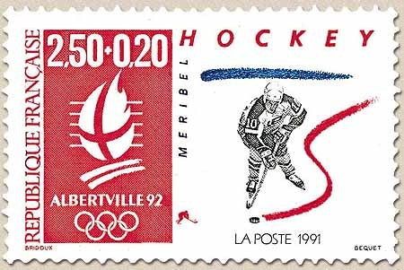 Albertville'92. Jeux olympiques d'hiver. Types de 1990 et 1991, valeur faciale différente. 2f.50 + 20c. (2677) Y2741