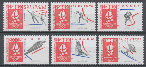 Série Albertville'92. Jeux olympiques d'hiver. Types de 1990 et 1991, avec valeur faciale différente. 6 valeurs Y2742S