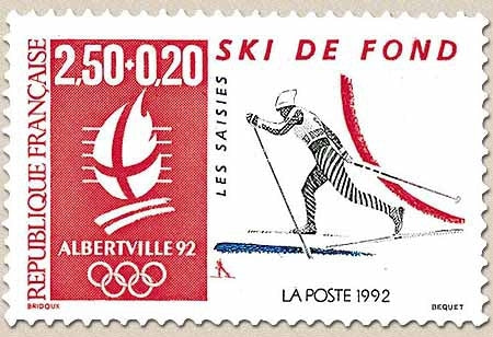 Albertville'92. Jeux olympiques d'hiver. Types de 1990 et 1991, valeur faciale différente. 2f.50 + 20c. (2678) Y2742