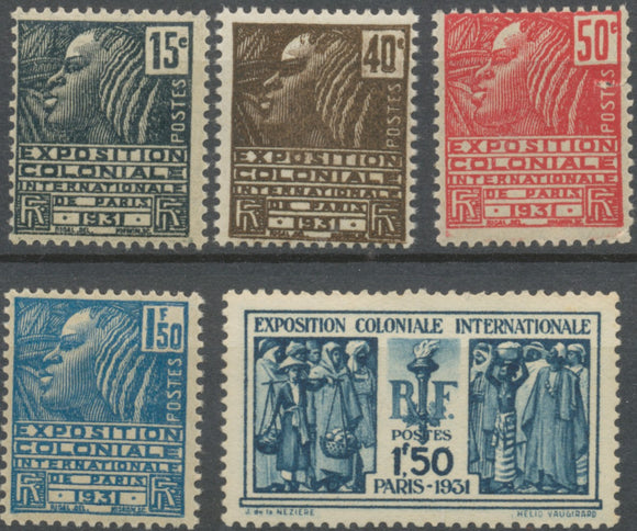 Exposition coloniale internationale de Paris (1931) n°270 à 274 Neuf luxe ** Y274S
