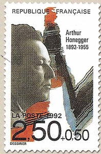 Personnages célèbres. Musiciens. Arthur Honegger (1892-1955)  2f.50 + 50c. Multicolore Y2750