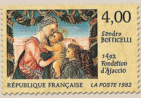 500e anniversaire de la fondation d'Ajaccio. Détail d'une oeuvre de Sandro Botticelli. 4f. Y2754
