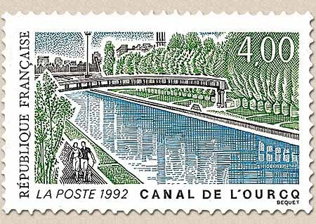 Série touristique. Le canal de l'Ourcq. 4f. Vert, noir et bleu Y2764
