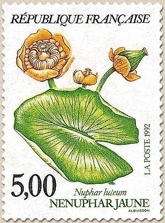 Série Nature de France. Fleurs des étangs et marais. Nénuphar jaune  5f. Multicolore Y2769
