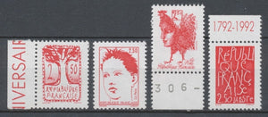 Série Bicentenaire de la proclamation de la République. Œuvres d'artistes contemporains. 4 valeurs Y2775S