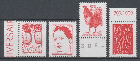 Série Bicentenaire de la proclamation de la République. Œuvres d'artistes contemporains. 4 valeurs Y2775S