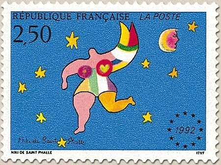 Mise en vigueur du Marché unique européen. Composition de N. de Saint-Phalle  2f.50 multicolore Y2776