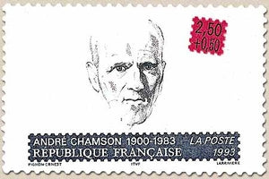 Personnages célèbres. Ecrivains français. André Chamson (1909-1983)  2f.50 + 50c. Bleu, rouge et noir Y2803