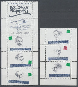 Série Personnages célèbres. Ecrivains français. 6 valeurs Y2804S
