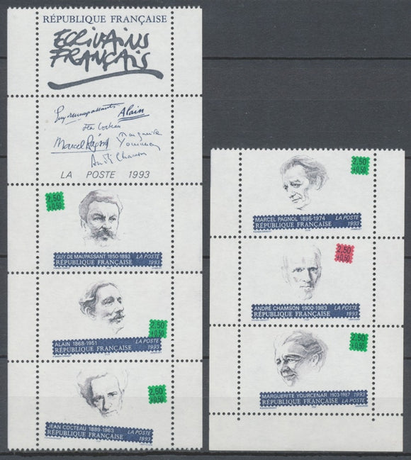 Série Personnages célèbres. Ecrivains français. 6 valeurs Y2804S
