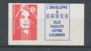Type Marianne du Bicentenaire N°2807a ( T.V.P.) rouge + vignette Adhésif Y2807a