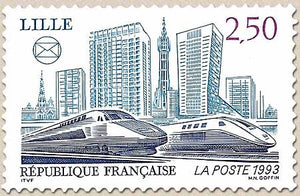 Congrès de la Fédération des Sociétés Philatéliques françaises, à Lille. T.G.V. et bâtiments  2f.50 Y2811