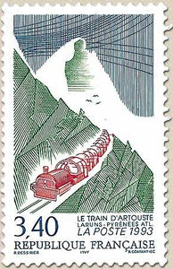 Série touristique. Le petit train d'Artouste (Pyrénées-Atlantiques) 3f.40 bleu, vert et rouge Y2816