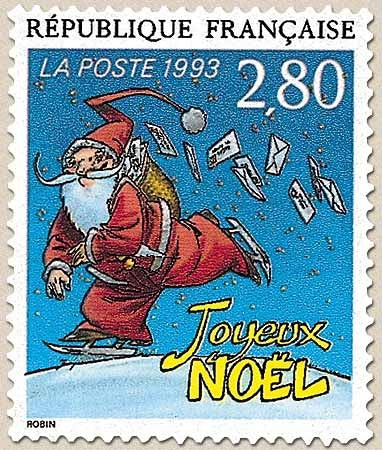Le plaisir d'écrire. Joyeux Noël, de T. Robin. 2f.80 multicolore Y2846