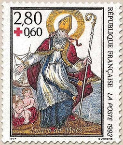 Au profit de la Croix-Rouge. L'imagerie de Metz. Saint Nicolas 2f.80 + 60c. Multicolore Y2853