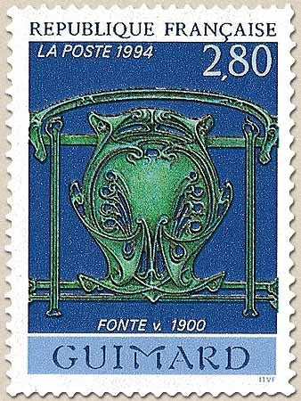 Série Arts décoratifs. Fonte de Guimard (vers 1900).  2f.80 multicolore Y2855