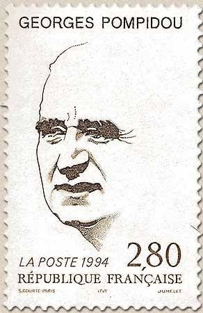 20e anniversaire de la mort du Président Georges Pompidou. Esquisse du portrait  2f.80 brun sur verdâtre Y2875