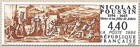 400e anniversaire de la naissance de Nicolas Poussin (1594-1665).  Moïse, filles de Jethro  4f.40 Y2896