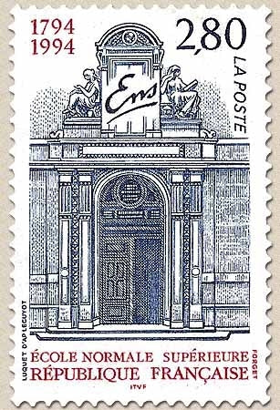Bicentenaire de l'École Normale Supérieure. Porche d'entrée, rue d'Ulm à Paris  2f.80 lilas et brun-rouge Y2907