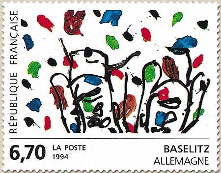 Série européenne d'art contemporain. Œuvre originale de Georg Baselitz  6f.70 multicolore Y2914