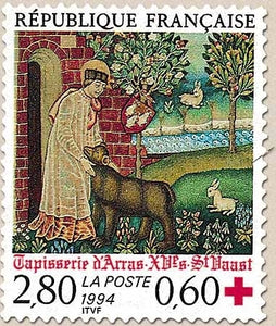 Au profit de la Croix-Rouge. Tapisserie d'Arras (XVe siècle) Saint Vaast  2f.80 + 60c. Multicolore Y2915