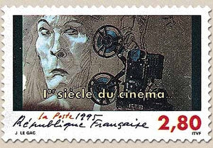 1er siècle du cinéma. Tête d'acteur, projecteur  2f.80 multicolore Y2919