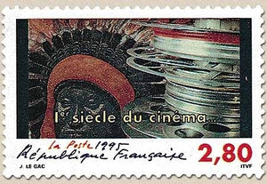 1er siècle du cinéma. Bobines et tête d'Indien  2f.80 multicolore Y2922