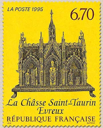 Série artistique. La châsse de Saint-Taurin, à Evreux  6f.70 jaune, brun-rouge et noir Y2926