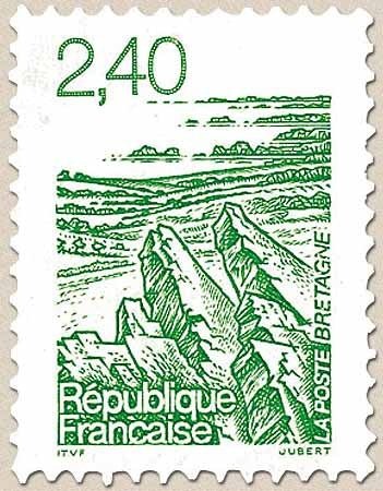 Série courante. Les régions françaises (Bretagne) 2f.40 vert Y2949