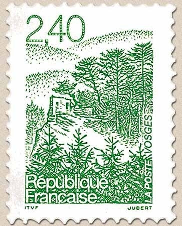 Série courante. Les régions françaises (Vosges) 2f.40 vert Y2950
