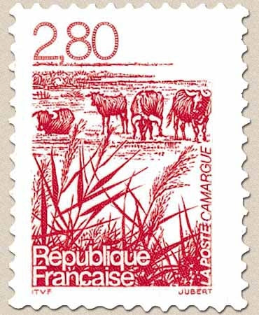 Série courante. Les régions françaises (Camargue) 2f.80 rouge Y2952