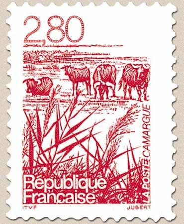 Série courante. Les régions françaises (Camargue) 2f.80 rouge Y2952