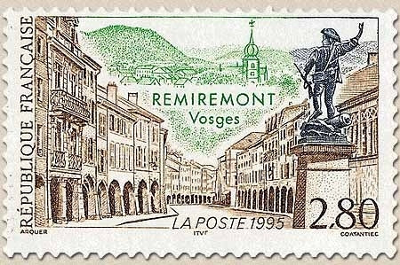 Série touristique. Remiremont (Vosges)  2f.80 bleu, brun et vert Y2955