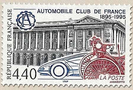 Centenaire de l'Automobile Club de France. Logo et siège du Club 4f.40 gris Y2974