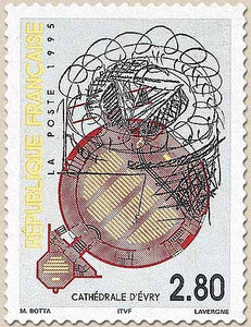 La Cathédrale d'Evry. 2f.80 multicolore Y2984