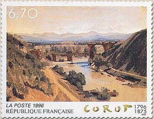 Série artistique. Bicentenaire de la naissance de Jean-Baptiste Corot (1796-1875). Le pont de Narni. 6f.70 Y2989