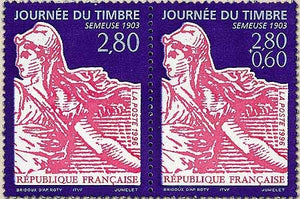 Journée du Timbre. Semeuse 1903. Emis en carnet. La paire 2991+2990 Y2991A
