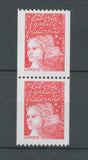 Marianne Luquet Paire verticale N°3084 (TVP) rouge + 3084a N° rge au dos Y3084aA