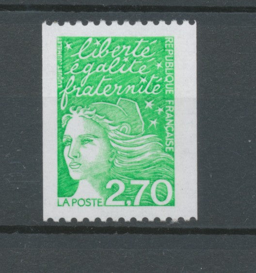 Type Marianne de Luquet N°3100a 2f.70 vert N° rouge au verso Y3100a