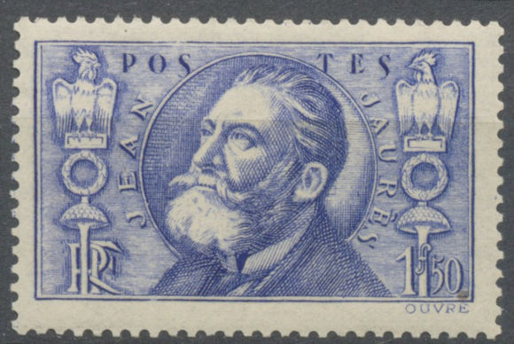 22e anniversaire de la mort de Jean Jaurès (1859-1914) 1f.50 outremer Neuf luxe ** Y319