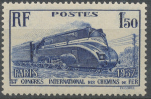 13e Congrès international des chemins de fer, à Paris. "Pacific" carénée. 1f.50 outremer Neuf luxe ** Y340