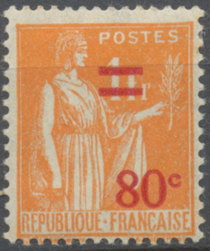 Type de 1932-33 (n° 286) avec surcharge rouge. type II. 80c. Sur 1f. Orange ( R) (286) Neuf luxe ** Y359