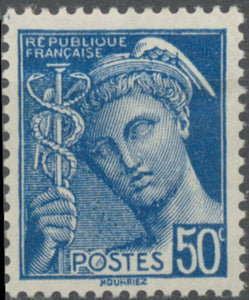 Type Mercure. 50c. Bleu Neuf luxe ** Y414A