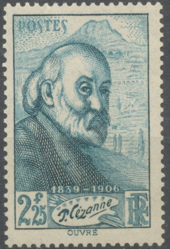 Centenaire de la naissance du peintre Paul Cézanne (1839-1906) 2f.25 bleu-vert Neuf luxe ** Y421