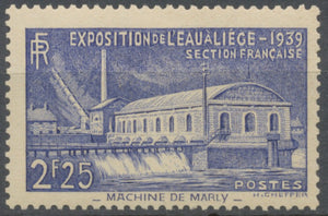Exposition de l'eau, à Liège (Belgique). "La machine de Marly", Bougival (démolie). 2f.25 outremer Neuf luxe ** Y430