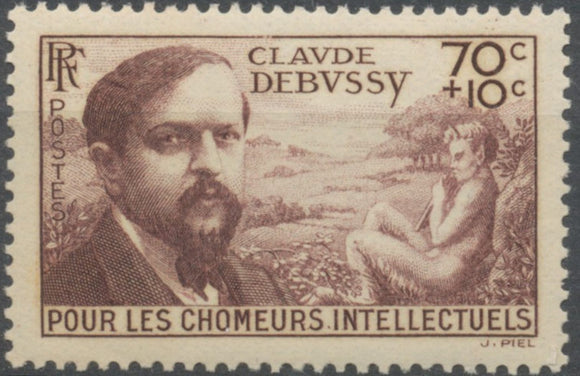 Au profit des Chômeurs intellectuels. Claude Debussy, Prélude à l'après-midi d'un faune 70c. + 10cNeuf luxe ** Y437